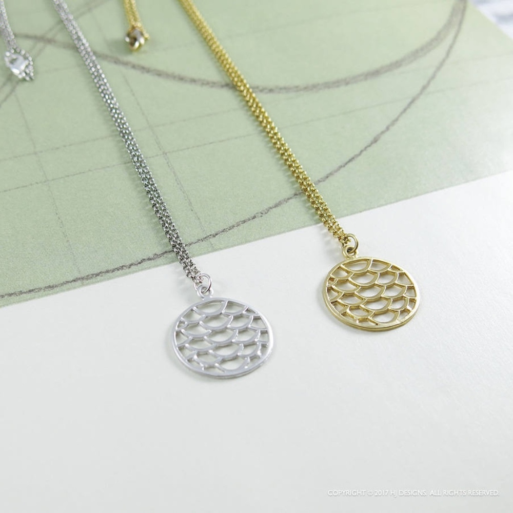 Intricate Oval Matte Gold Silver Milly Necklace